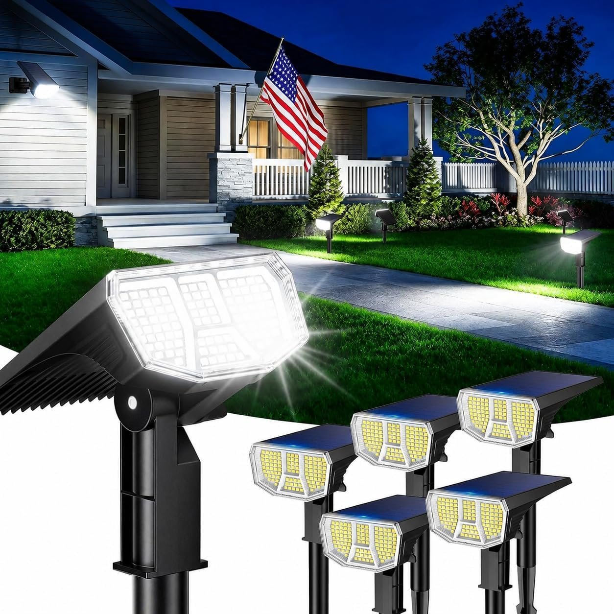 6-Pack Solar Spot Lights Outdoor