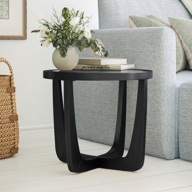 Beautiful Glass Rattan End Table At Walmart !!