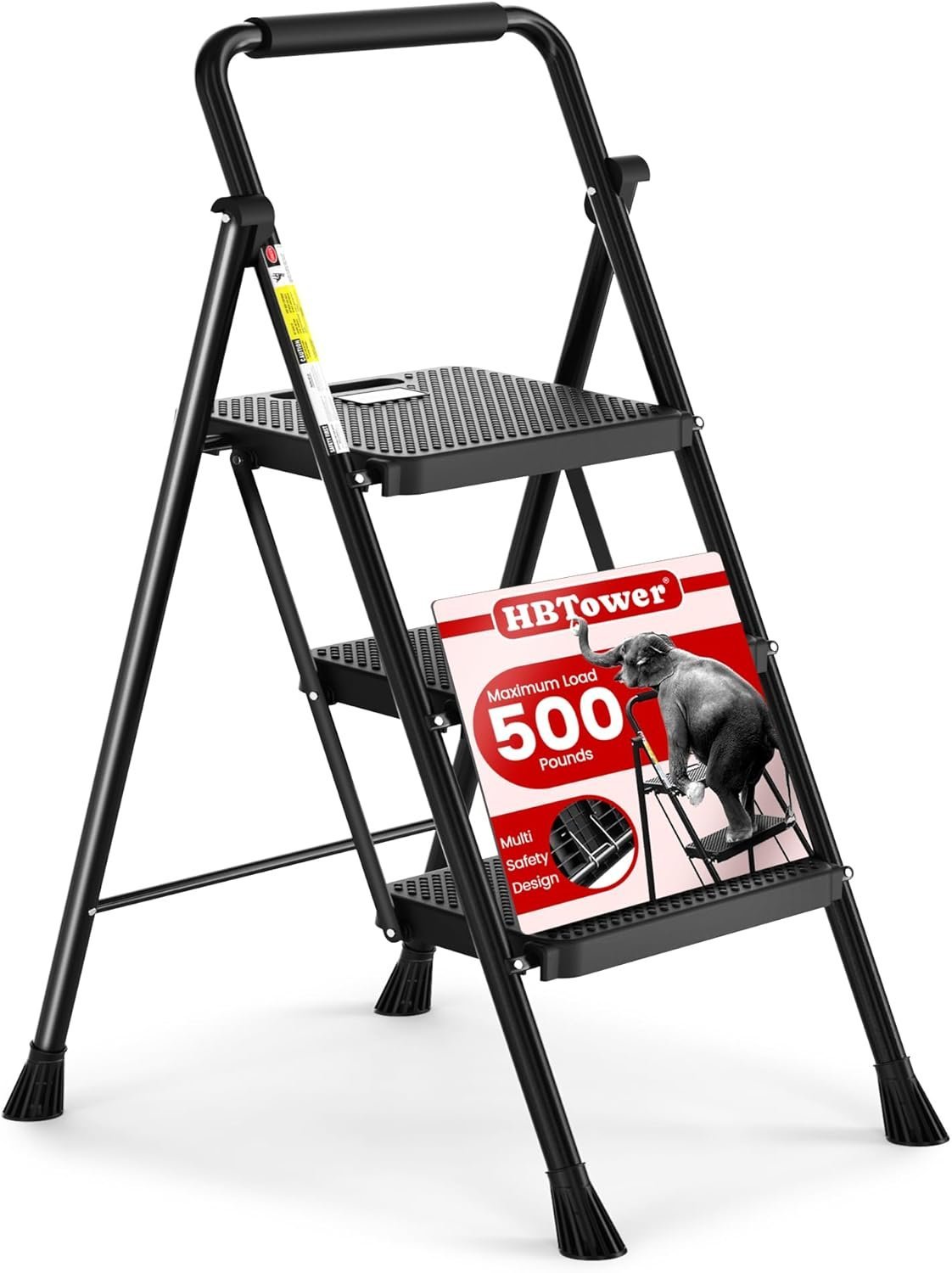 Folding Step Stool with Wide Anti-Slip Pedal