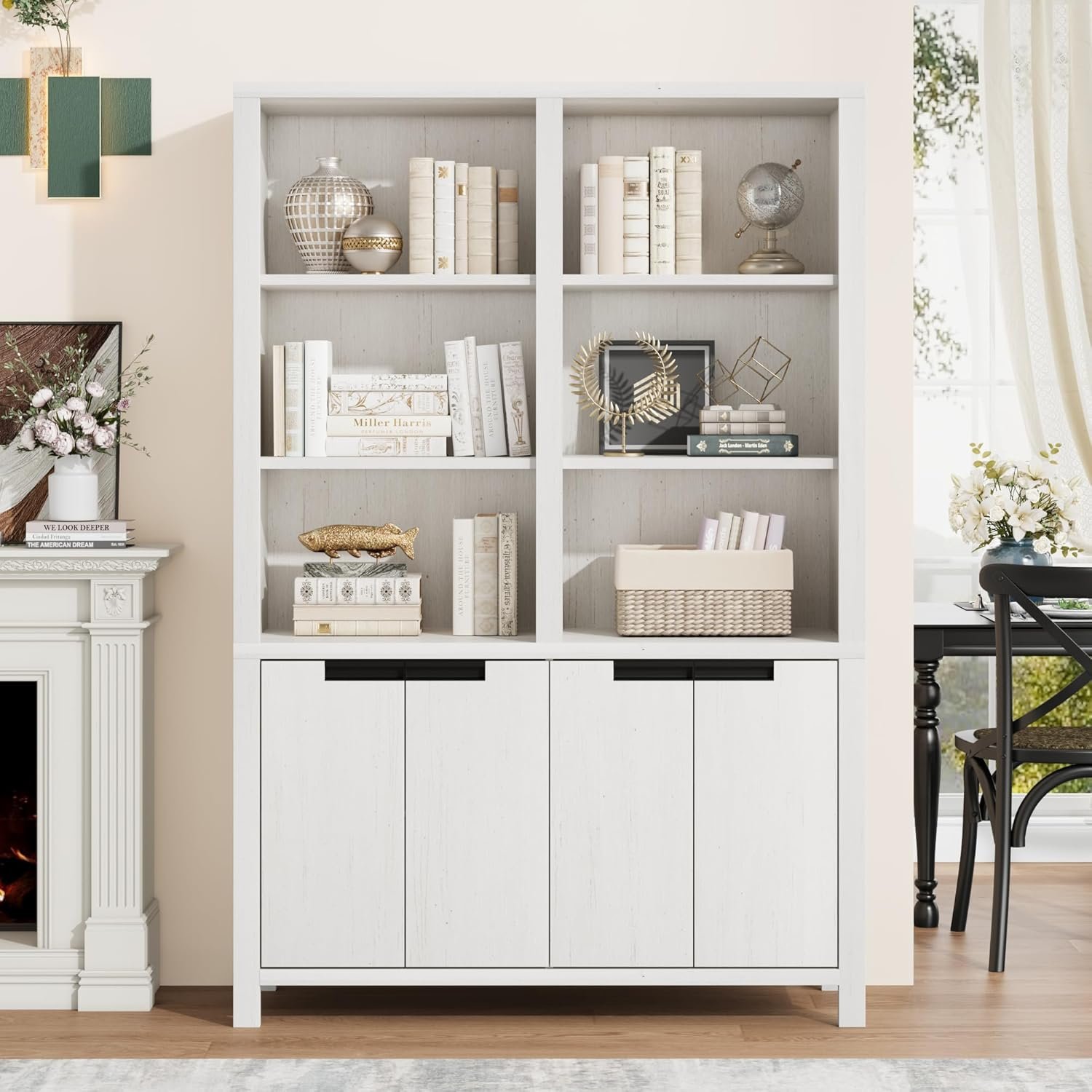 Tall Bookshelf with Double Storage