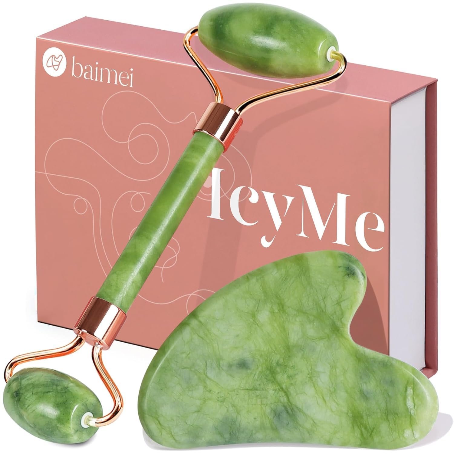 IcyMe Gua Sha & Jade Roller Set