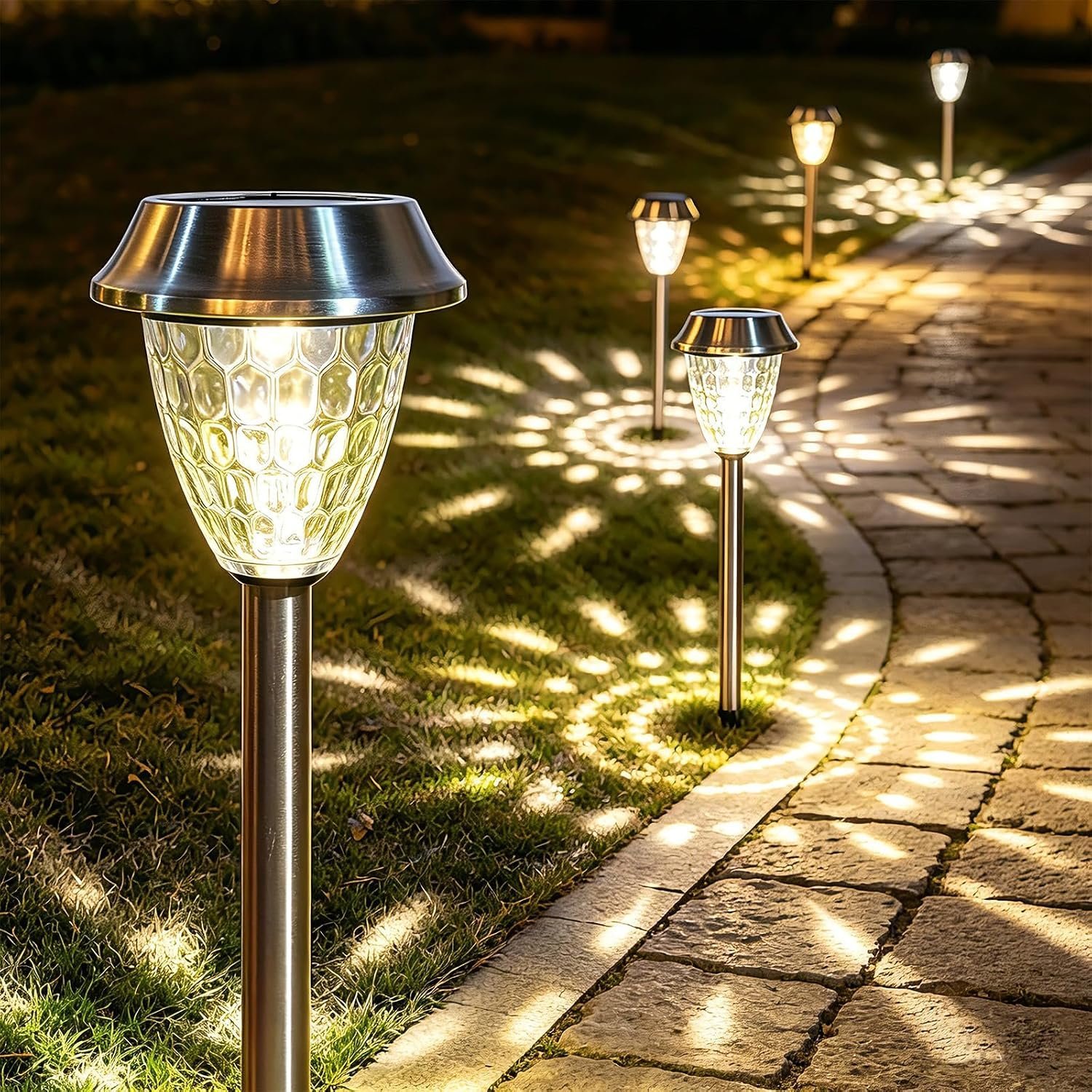 Solar Pathway Lights Outdoor 4 Pack
