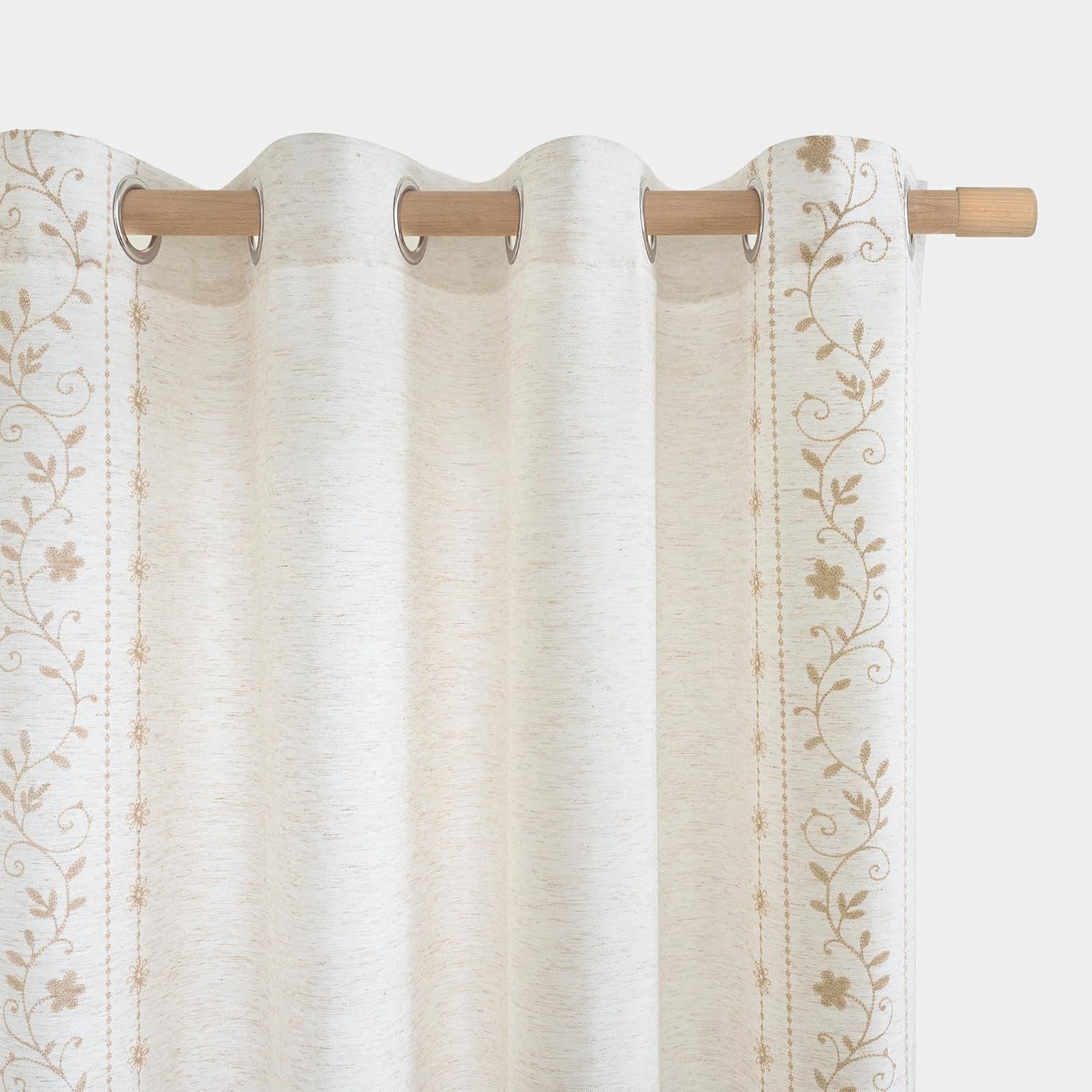 Border Leaf Printed Curtains