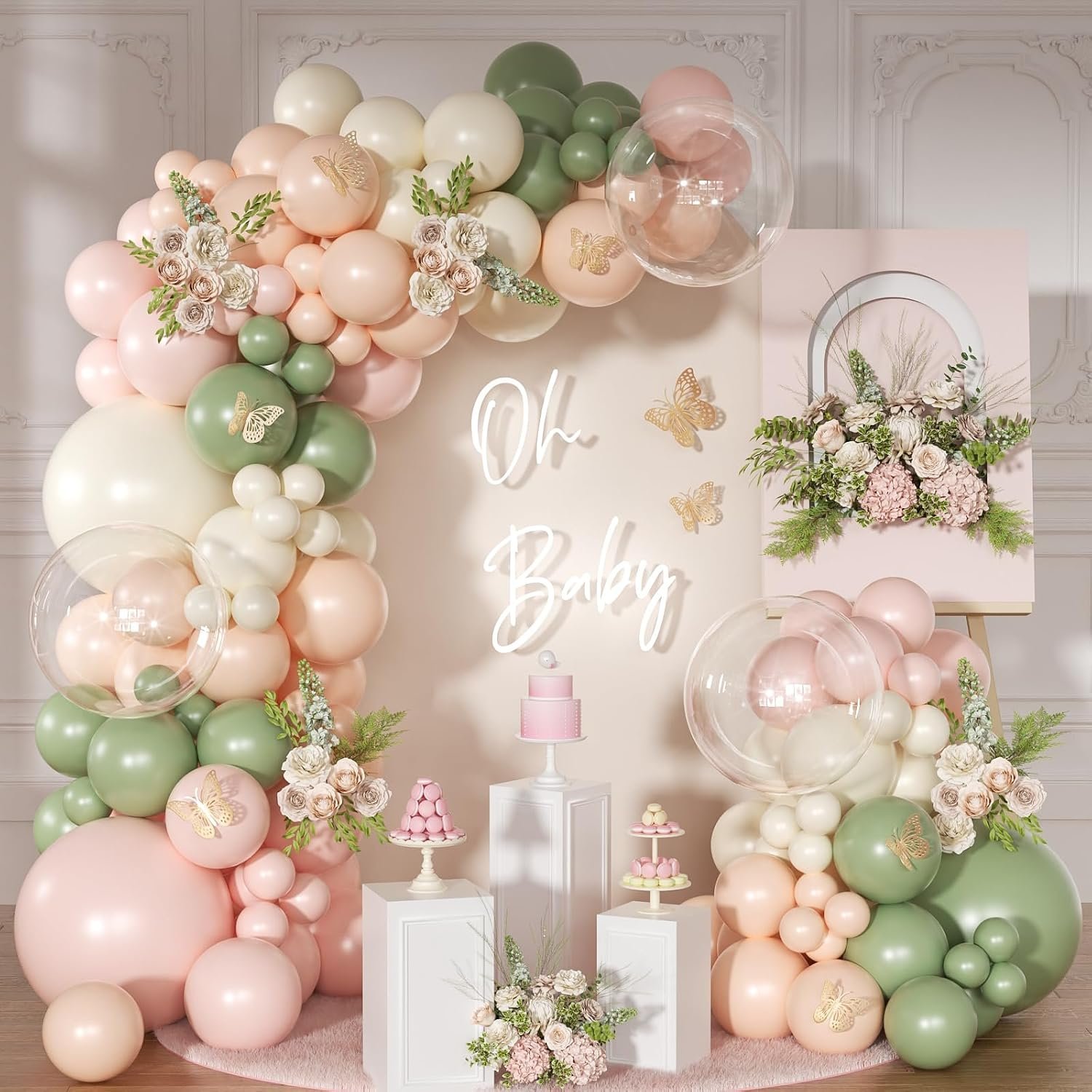 Pink Green Balloon Arch Kit
