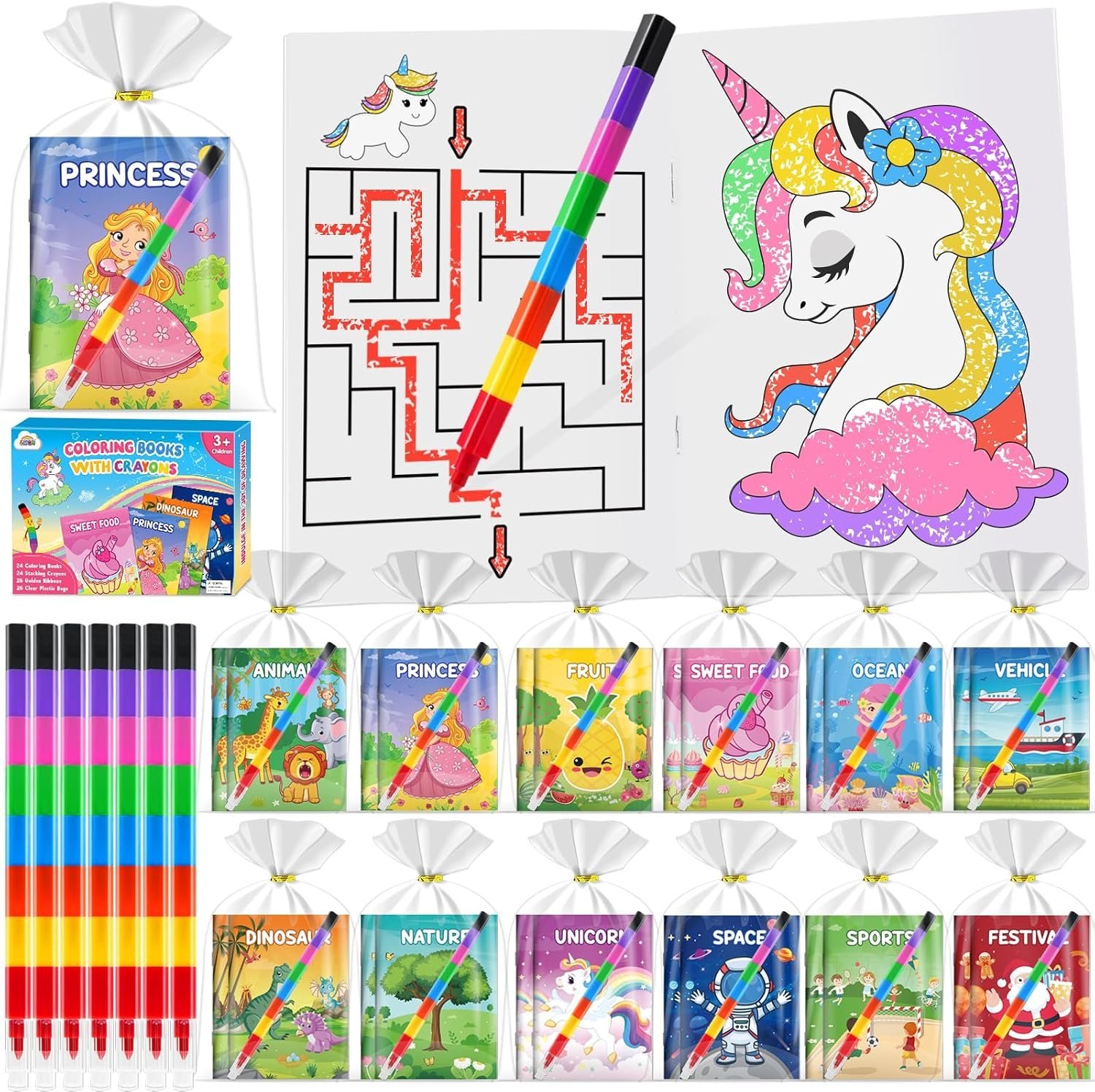 24 Pack Mini Coloring Books