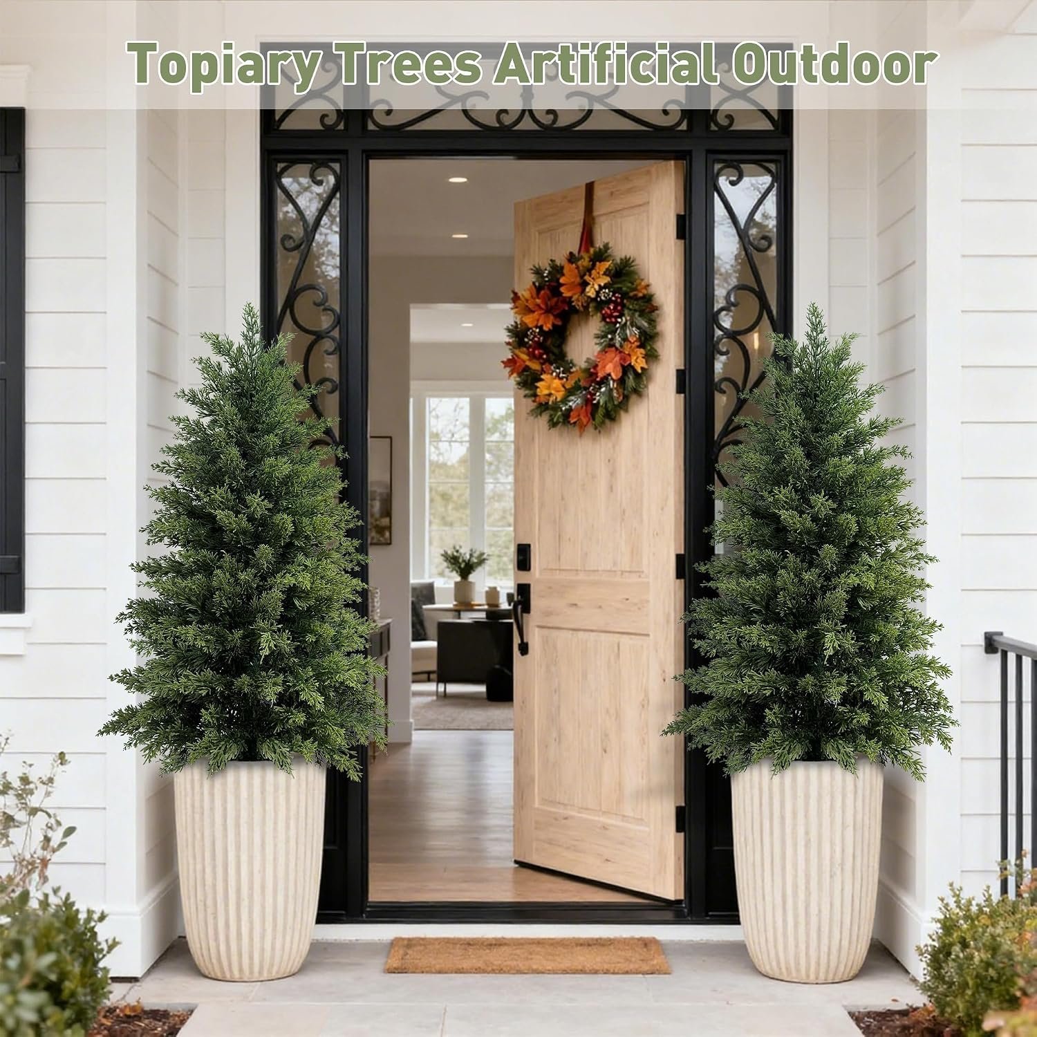 2 Pack 2ft Artificial Cedar Trees