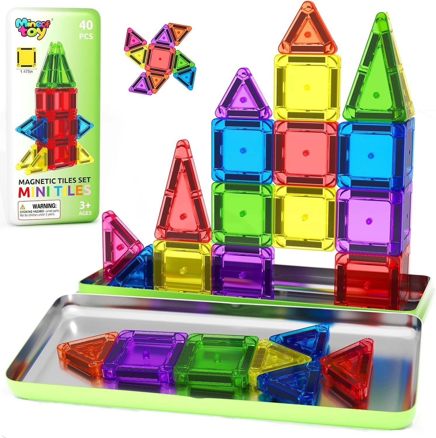 40PCS Mini Magnetic Tiles