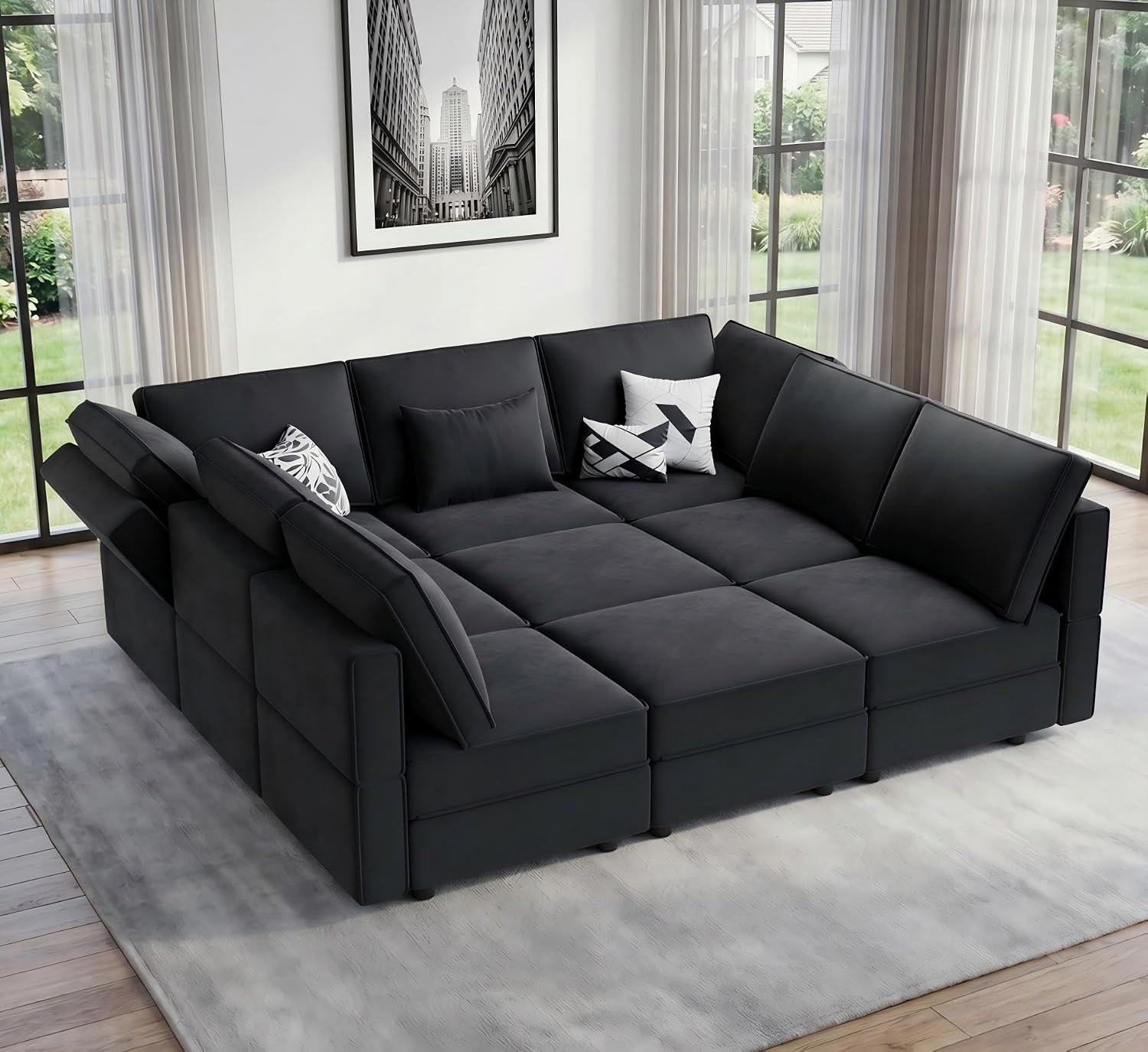 9 Seats Modular Sectional Sleeper Sofa