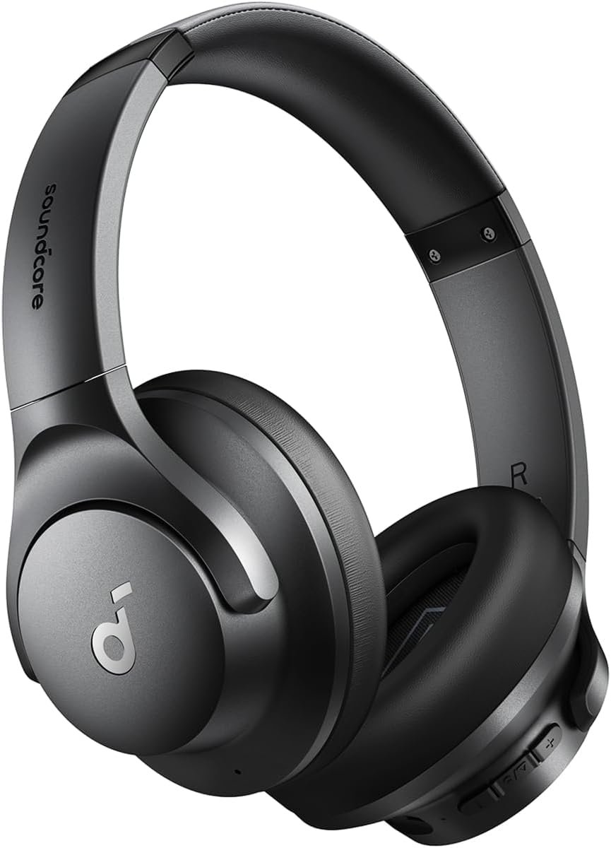 Soundcore by Anker Q20i Hybrid Active Noise Cancelling Headphones, Black | Over-Ear, Bluetooth, 40H ANC Playtime, Hi-Res Audio, Big Bass, Transparency Mode, Customize via App, Travel, Home, Office
