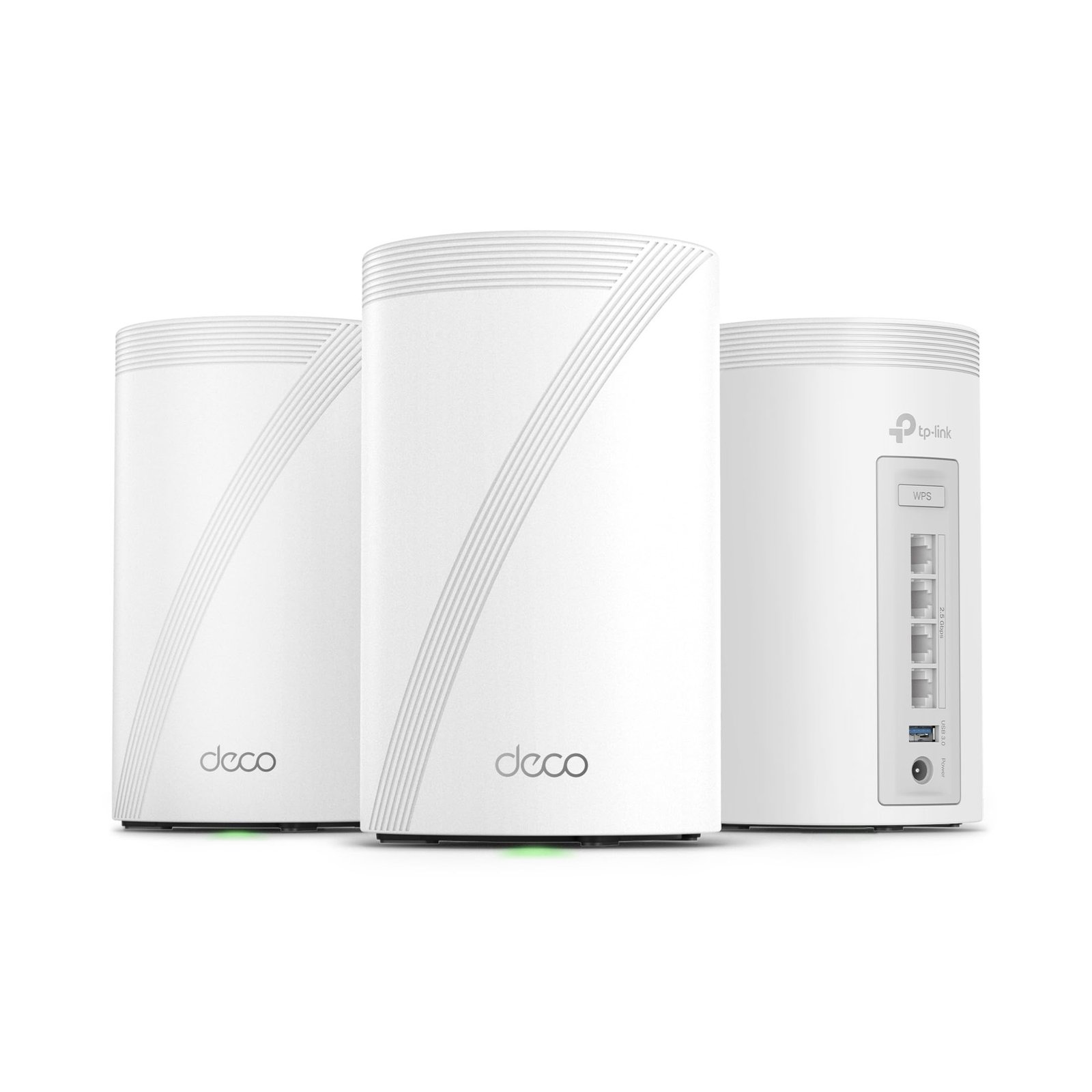 Deco 7 Pro Tri-Band WiFi 7 BE10000 Whole Home Mesh System 6-Stream 10 Gbps | 4 x 2.5G Ports Wired Backhaul, 4 x Smart Internal Antennas, Up to 7,600 Sq.ft, VPN, HomeShield, AI-Roaming (BE63 3-Pack)