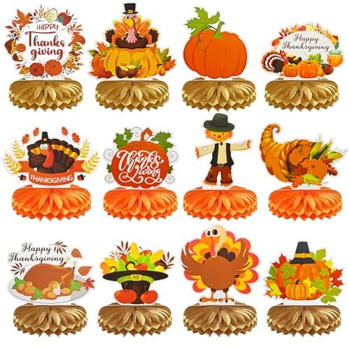 12 Pcs Thanksgiving Table Decor