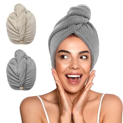 2 Pack Microfiber Hair Towel Wrap