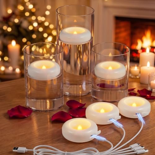 3″” White Rechargeable Flameless Floating Candles