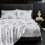 4pcs Blue Floral Sheets