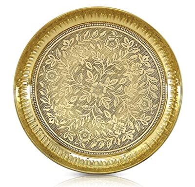 Handcrafted Brass Pooja Plate Set