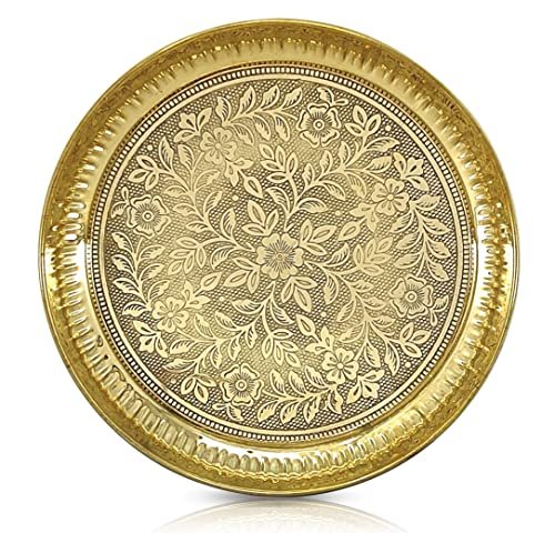 Handcrafted Brass Pooja Plate Set