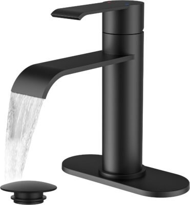 Single Hole Bathroom Faucet Matte Black