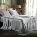 Bedsure Grey Satin Sheets Queen Size