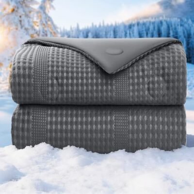 BEDSMILE Waffle Weave Cooling Comforter