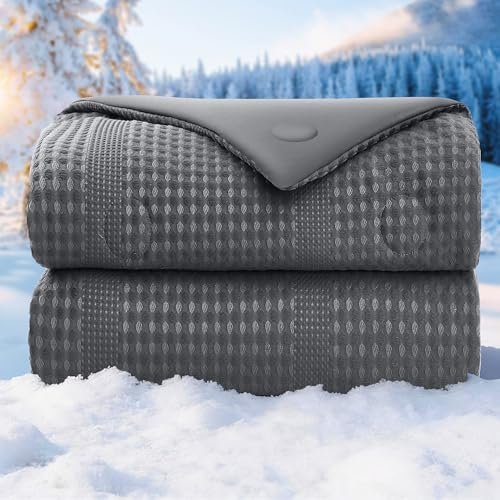 BEDSMILE Waffle Weave Cooling Comforter