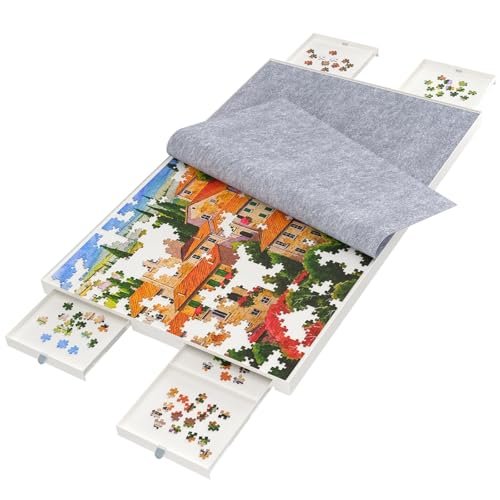 BZSEED 1500 Pieces Puzzle Board with Drawers