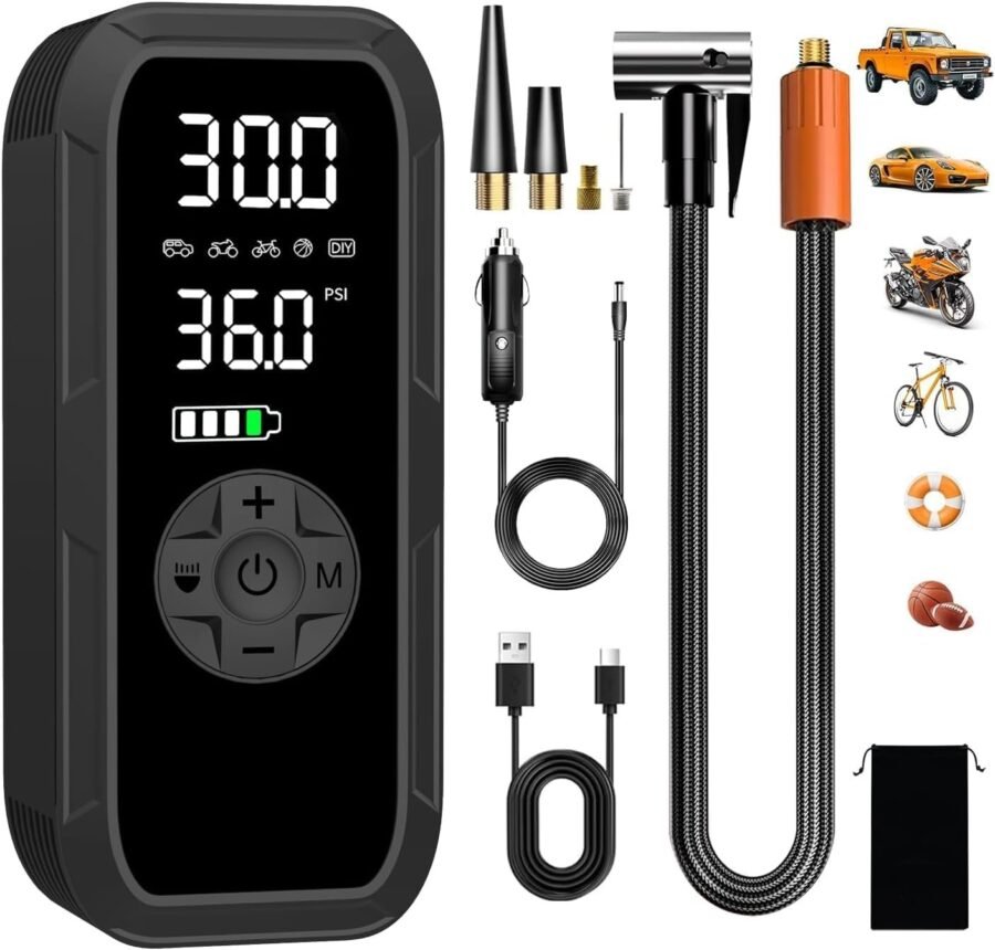 Corded/Cordless Portable Tire Inflator 12V DC