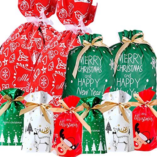 FUNNLOT Christmas Drawstring Gift Bags