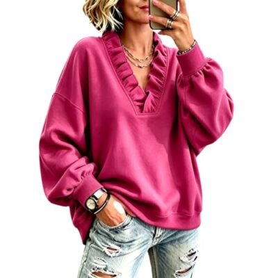 GENERIC Oversized V Neck Sweatshirt
