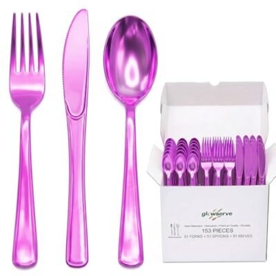 GLOWSERVE 153 Pack Plastic Silverware Set