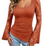 GRACE KARIN Women Lace Long Sleeve Top