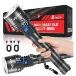 High Lumens Rechargeable LED Flashlights 2Pack