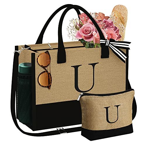 Jute Tote Bag & Makeup Bag