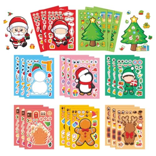 JWXCBIM 24Pcs Christmas DIY Face Stickers
