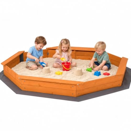 KIZZPARNRR Wooden Octagon Sandbox