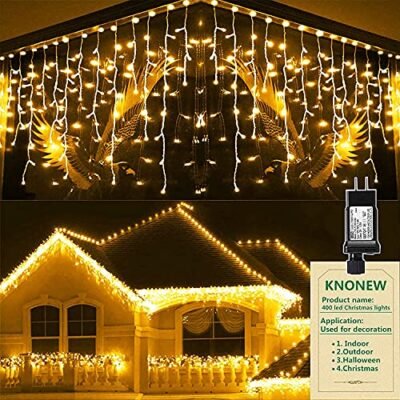 KNONEW 400 LED 33ft Christmas Icicle Lights