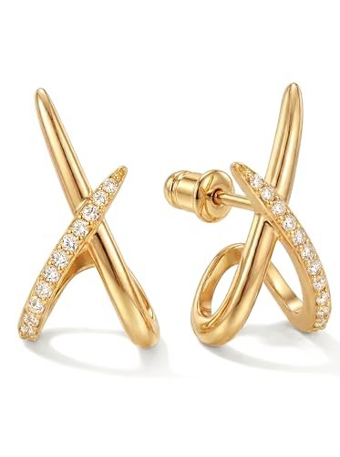 MUMREUES Gold Stud Earrings