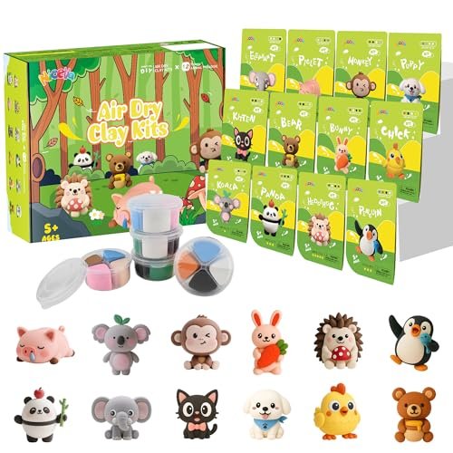 NICELLA Air Dry Clay Kit 12 Animals Modeling Clay