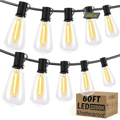 OHLUX Outdoor Bistro String Lights