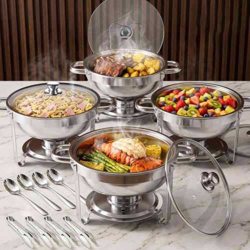 PRESGO Chafing Dishes for Buffet 4 Pack 5QT