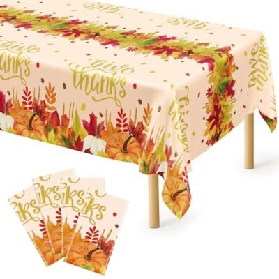 QZYL 4Pcs Thanksgiving Tablecloths