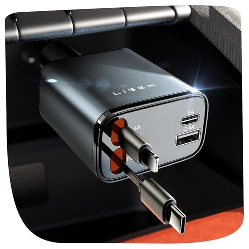 Retractable Car Charger 4 in 1