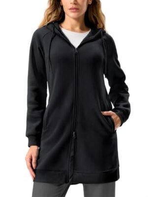 SANTINY Long Zip Up Hoodie Women