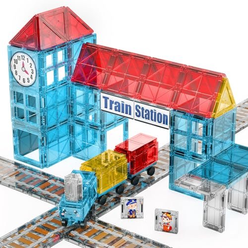 SKTMYY Magnetic Tiles Train Toys