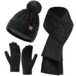 TAVALEU Winter Hat Scarf Gloves Set