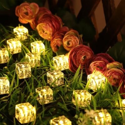 TONGZESS Solar Ice Block String Lights